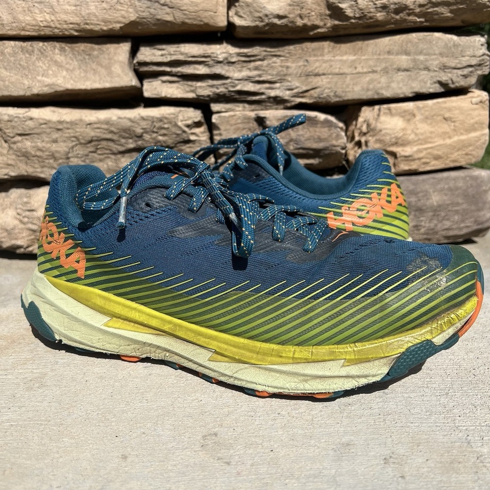 Hoka Shoes Men‎ Size 10 Torrent 2 Mesh Blue Coral Evening Primrose Trainers